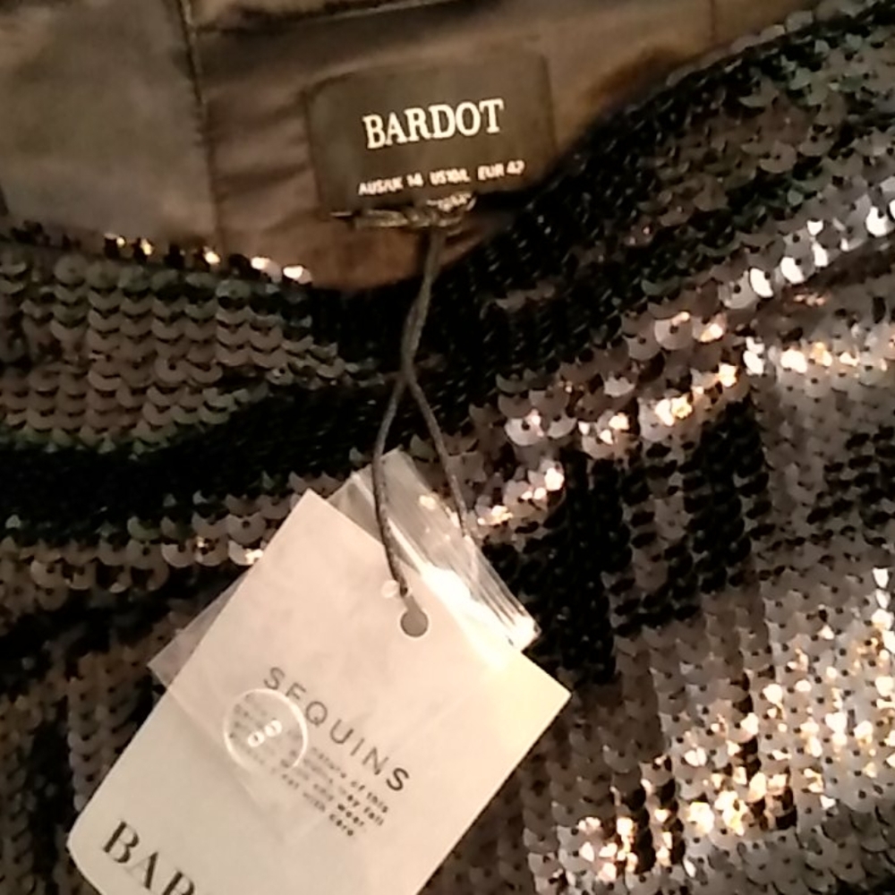 Bardot black sequin skirt size us 10